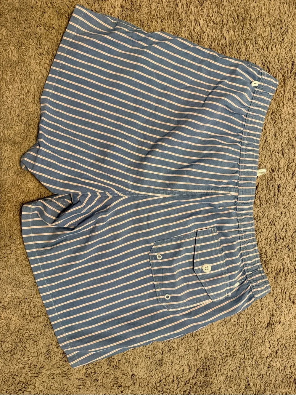 J. Crew Blue and Pink Vertical-Stripe Swim Trunks